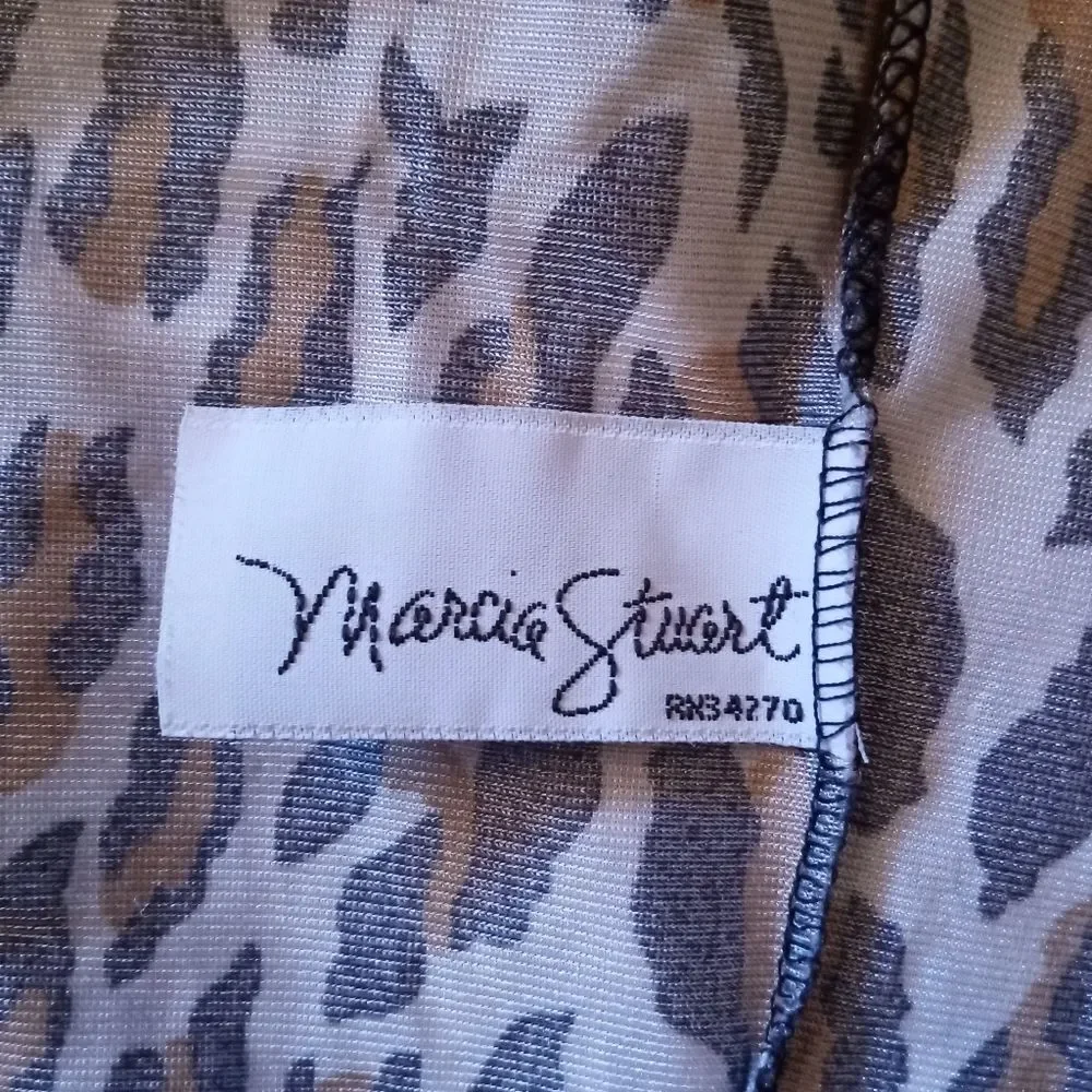 Vintage Marcie Stuart Union Made Leopard Print Lace Panel Slip Dress Size 3X - Picture 5 of 7